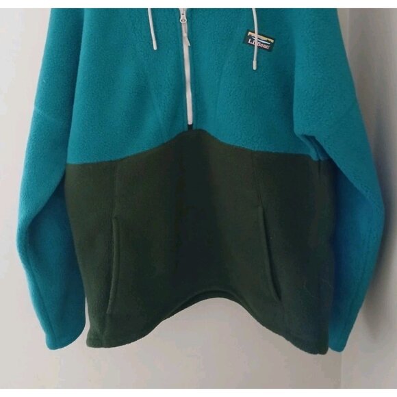 L.L Bean Katahdin Fleece Half-Zip Hoodie Colorblock - Picture 4 of 9